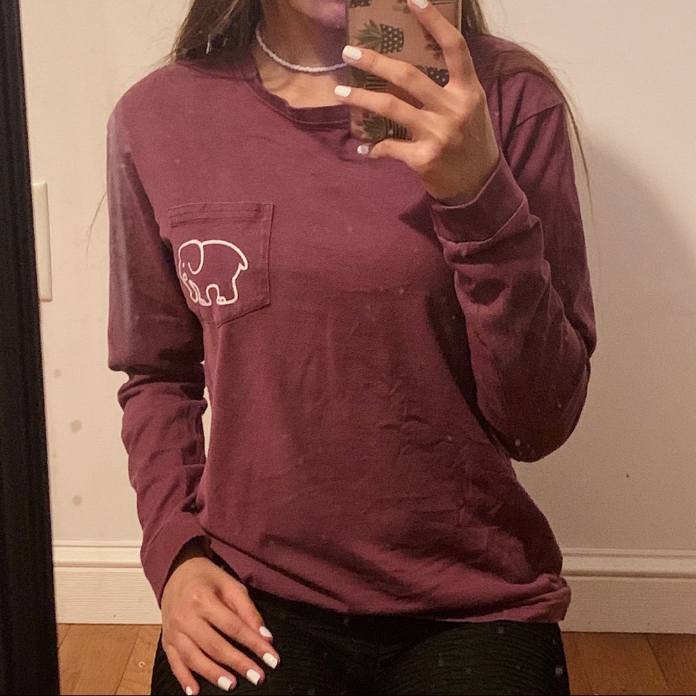 Ivory Ella - Long Sleeve T-Shirt Maroon